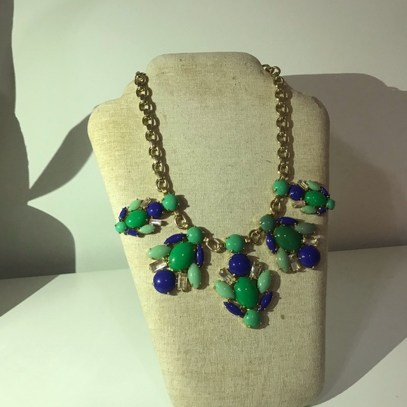 Stella and Dot Statement Necklace - Green & Blue - Picture 1 of 2